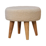 Petite Footstool - Cream / Brown