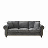 3 Seater Sofa With Tufted Upholstery, Rolled Arms, Nailhead Trim
