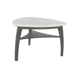 Jasmine - Bar Table With Arched Legs And Marble Top, Triangular Shape - Gray