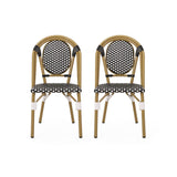 Outdoor Rattan And Aluminum French Bistro Chair Set