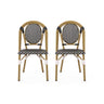 Outdoor Rattan And Aluminum French Bistro Chair Set