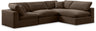 Comfy - 4 Piece Velvet Modular Armless Sectional