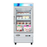 26 in. 1-Door Commercial Display Merchandiser Freezer 9 cu. ft. in White (MDF-1GD-9C-WH)