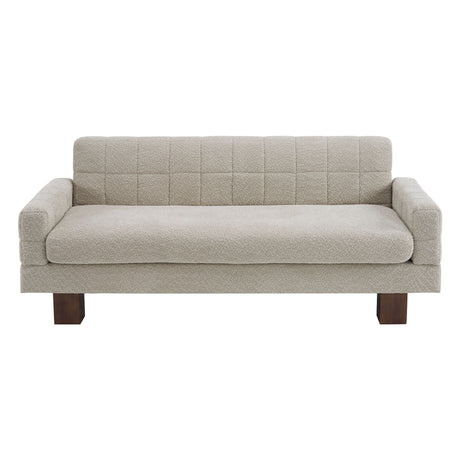 Modern Loveseat Sofa, 2 Seater With Square Arms For Living Room