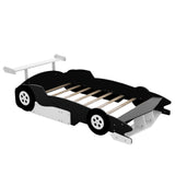Race Car-Shaped Platform Bed With Wheels
