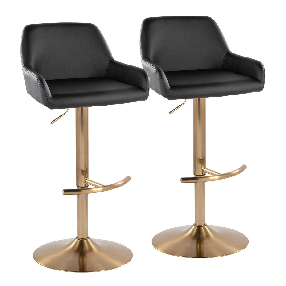 Daniella - Adjustable Barstool (Set of 2) - Gold Base