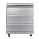 32 in. Stainless-Steel Outdoor Kitchen Cabinet with Three Drawers (KM-OKS-CAB3)