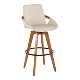 Cosmo - 29" Fixed-Height Barstool With Swivel - Walnut Bamboo
