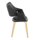 Curvo - High Back Upholstered Chair (Set of 2) - Natural Wood Legs