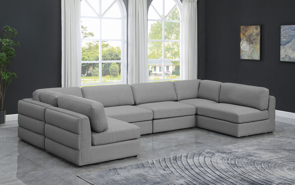 Beckham - 6 Piece Modular U-Shaped Armless Sectional