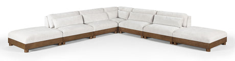Turin - Chenille Fabric Upholstered Modular Sectional - Cream