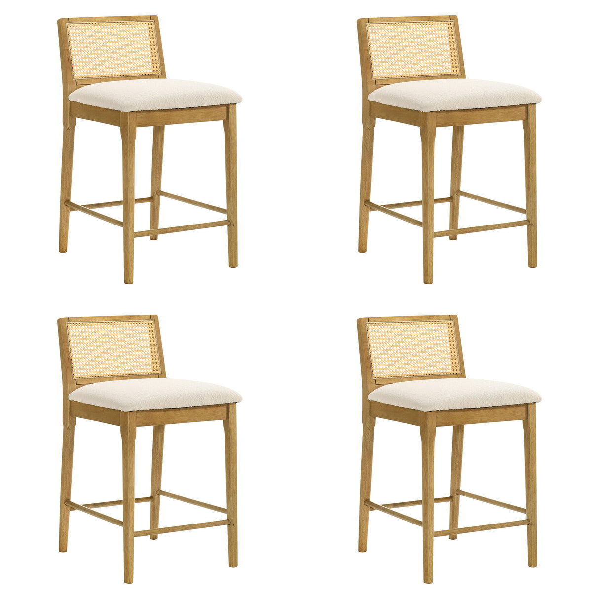 Tobias - Coastal Modern Wood Counter Height Kitchen Bar Stool