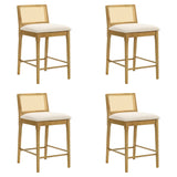 Tobias - Coastal Modern Wood Counter Height Kitchen Bar Stool