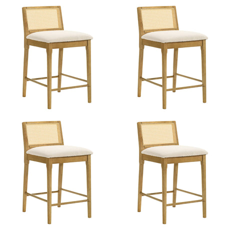 Tobias - Coastal Modern Wood Counter Height Kitchen Bar Stool