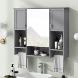 Wall Mounted Bathroom Storage Cabinet With Mirror, Medicine Cabinet With Towel Bar