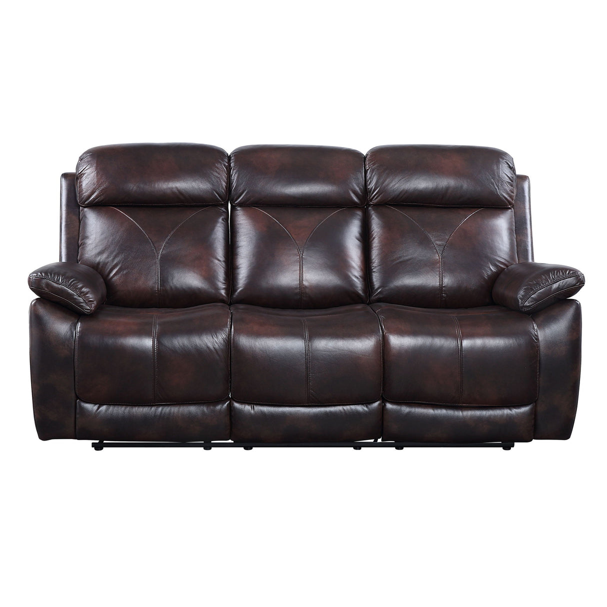Perfiel - Motion Sofa - Two Tone Dark Brown Top Grain Leather