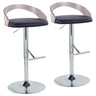 Grotto - Contemporary Adjustable Height Barstool With Swivel With Straight T Footrest (Set of 2)