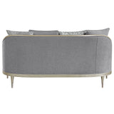 Fernando - Loveseat With 4 Pillows - Gray Chenille & Champagne
