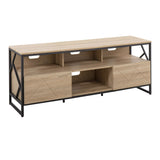 Folia - TV Stand - Natural Wood And Black Steel