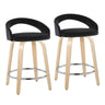 Grotto - 30.5" Upholstered Fixed-Height Counter Stool (Set of 2) - Natural Wood Base