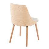 Anabelle - Mid-Century Modern Chair - Natural Back, Natural Legs