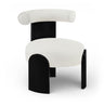 Calder - Linen Textured Fabric Upholstered Accent Chair - Painted Black Base