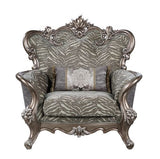 Elozzol - Chair With Pillow - Fabric & Antique Bronze