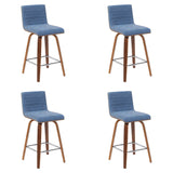 Vienna - Modern Counter Height Swivel Bar Stool - Walnut Finished Wood Frame