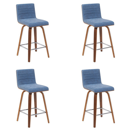 Vienna - Modern Counter Height Swivel Bar Stool - Walnut Finished Wood Frame