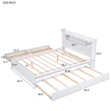Storage Platform Bed With LED Lights, 2 Drawers And Trundle