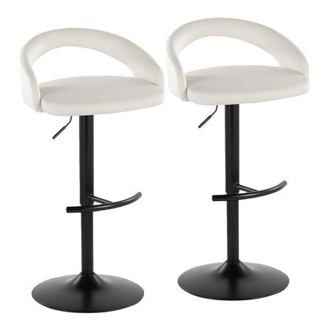 Grotto - Upholstered Adjustable Barstool - Black Metal Base