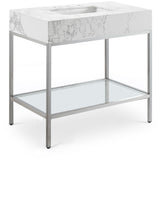 Marmo - Engineered Marble Bathroom Vanity With Chrome Base