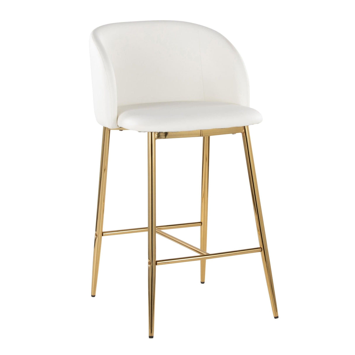 Fran - Fixed-Height Counter Stool (Set of 2) - Gold Metal Base