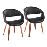 Curvo - Upholstered Chair (Set of 2) - Walnut Wood Legs