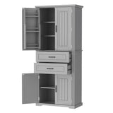 Multi Functional Storage Cabinet With Adjustable Shelves, 2 Drawers, Door Shelves