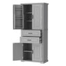 Multi Functional Storage Cabinet With Adjustable Shelves, 2 Drawers, Door Shelves