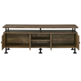 Ensata II - TV Stand - Rustic Oak & Black