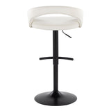 Grotto - Upholstered Adjustable Barstool - Black Metal Base
