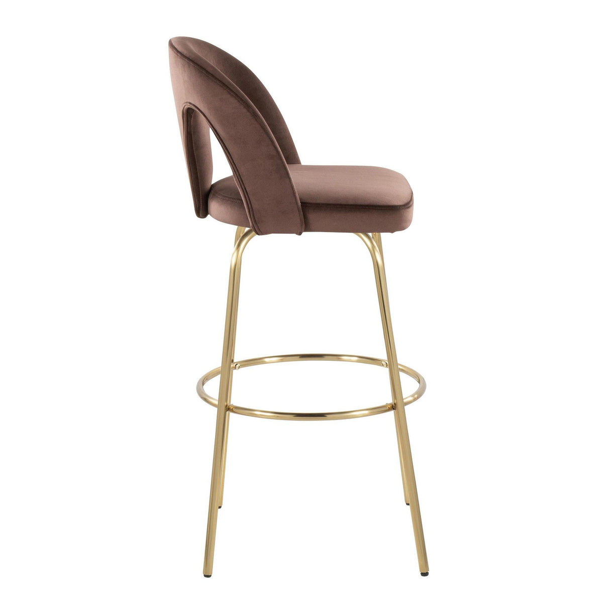 Ava - Upholstered Fixed-Height Barstool (Set of 2) - Gold Base