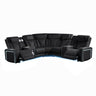 Electra - Power Recliner Sectional Sofa With Power Headrests, Console Loveseats, Wedge, LED Light Strip, Speakers