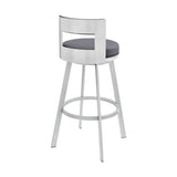 Flynn - Swivel Bar Stool - Brushed Steel