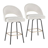 Renee - Upholstered Fixed-Height Counter Stool (Set of 2) - Black Metal