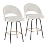 Renee - Upholstered Fixed-Height Counter Stool (Set of 2) - Black Metal