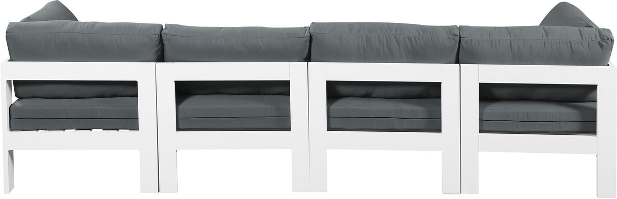 Nizuc - Outdoor Patio 4 Seat Modular Sofa With White Frame