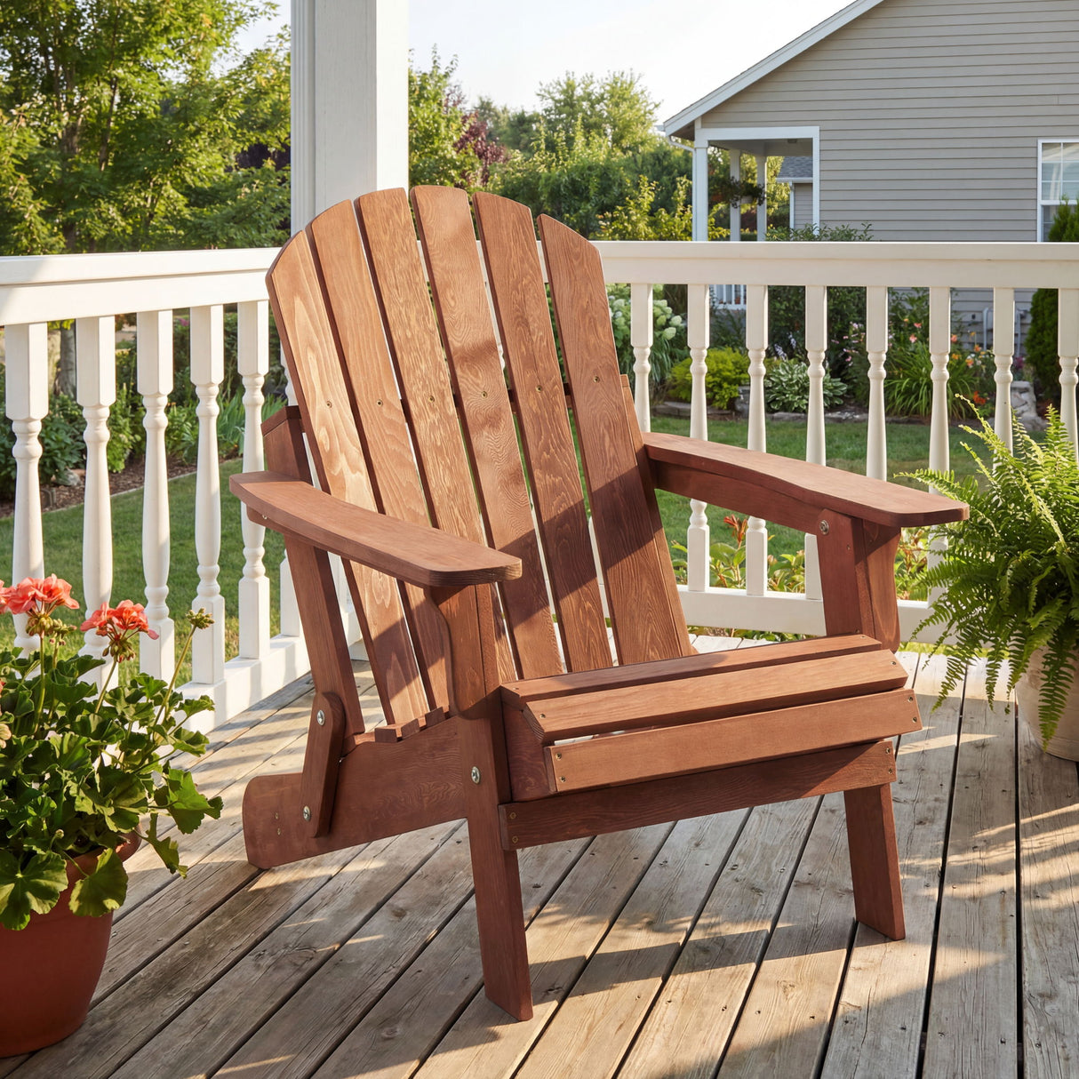 Oversize Outdoor Folding Adirondack Chair, Patio Chair For Garden