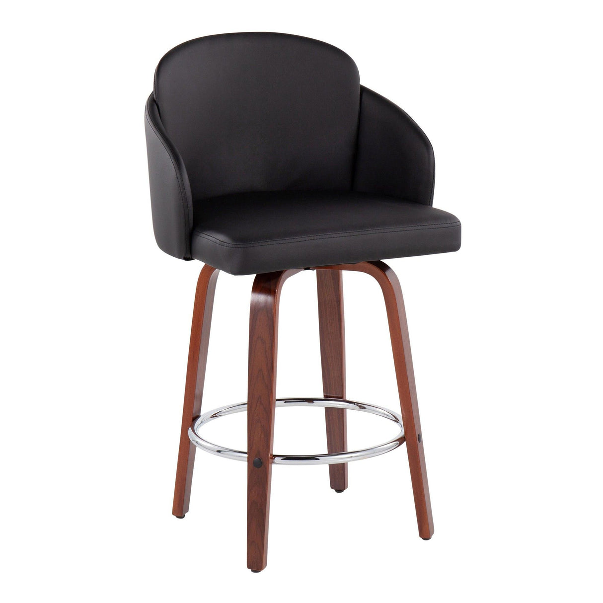 Dahlia - Contemporary Counter Stool (Set of 2) - Walnut Wood