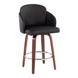Dahlia - Contemporary Counter Stool (Set of 2) - Walnut Wood