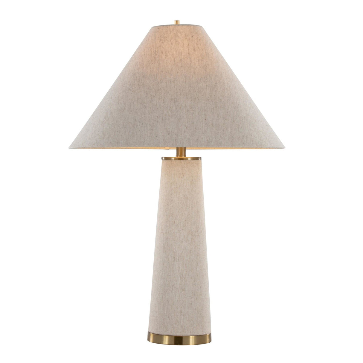 Kona - 28" Table Lamp - Brass Metal And Natural Linen From Grandview