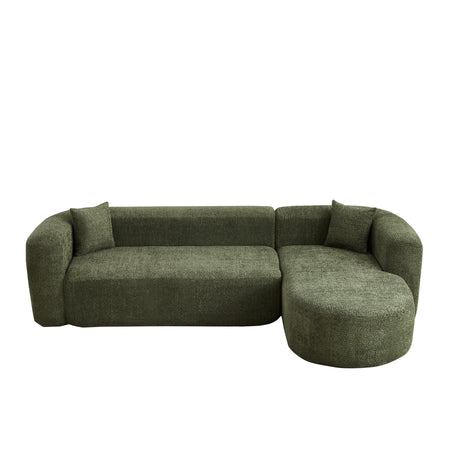 L - Shape Boneless Cloud Couch With 2 Throw Pillows For Living Room
