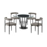 Veronica Shannon -Round Glass Dining Table Set - Matte Black Legs